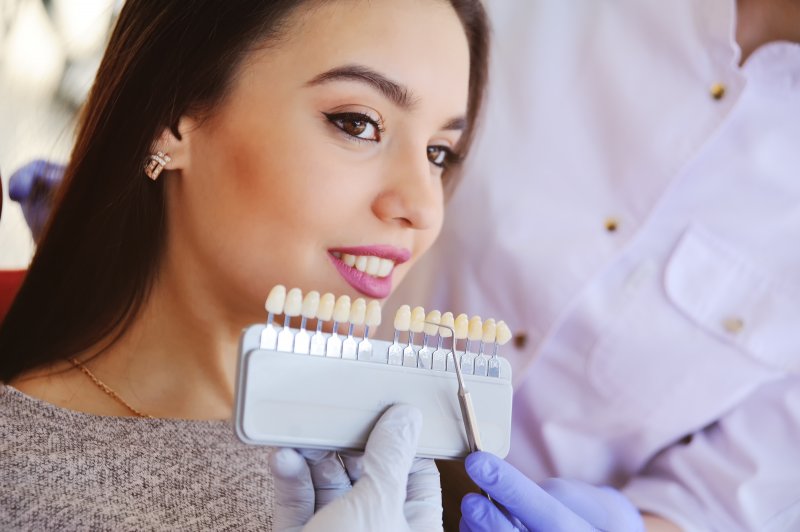 a woman preparing to receive veneers